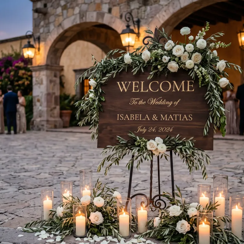 Mesa de bienvenida para invitados